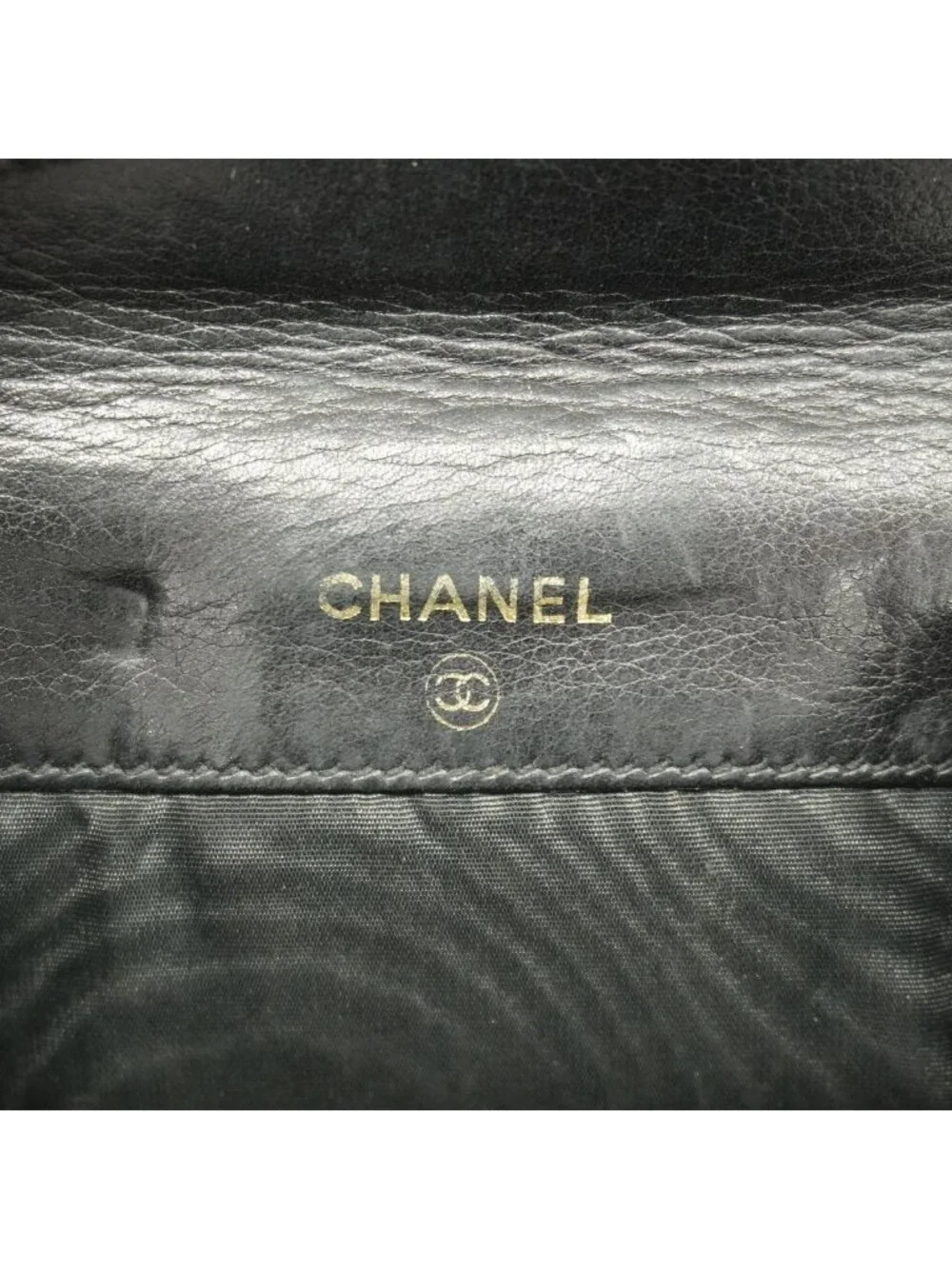 Chanel Wallet Caviar Leather Black Gold